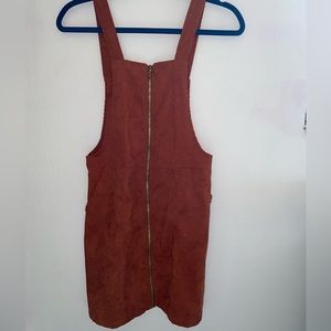 A rusty orange zip-up dress